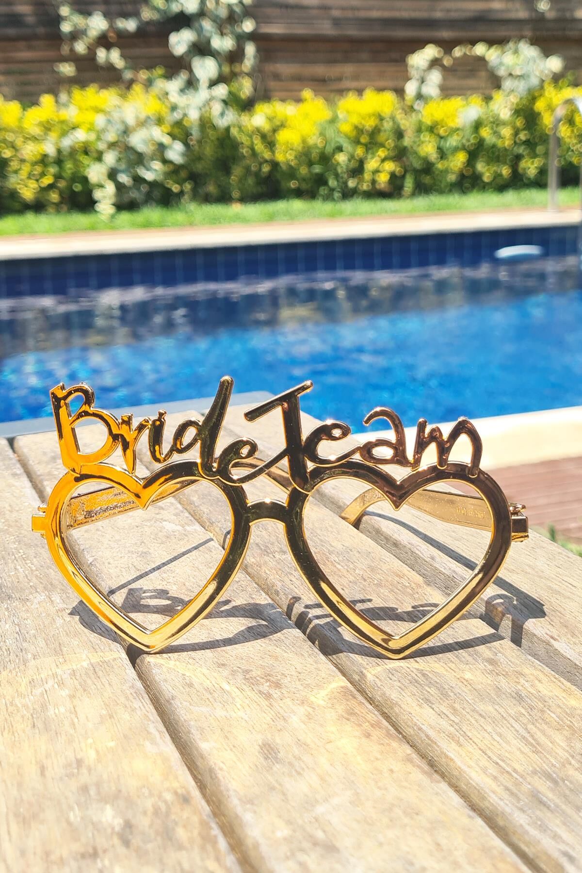 Bride Team Gözlük Kalp Şekilli Bekarlığa Veda Nedime Gözlüğü ROSE Gold