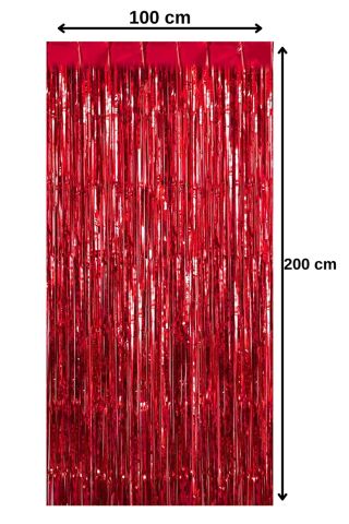 Fon Perde Kapı Perdesi Kırmızı Renkli Arka Fon Süs Parti Fonu