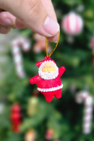 Neol Baba Yılbaşı Ağacı Süsleri 3lü 5 cm Noel Baba Çam Ağacı Süsü Kırmızı 3lü Paket