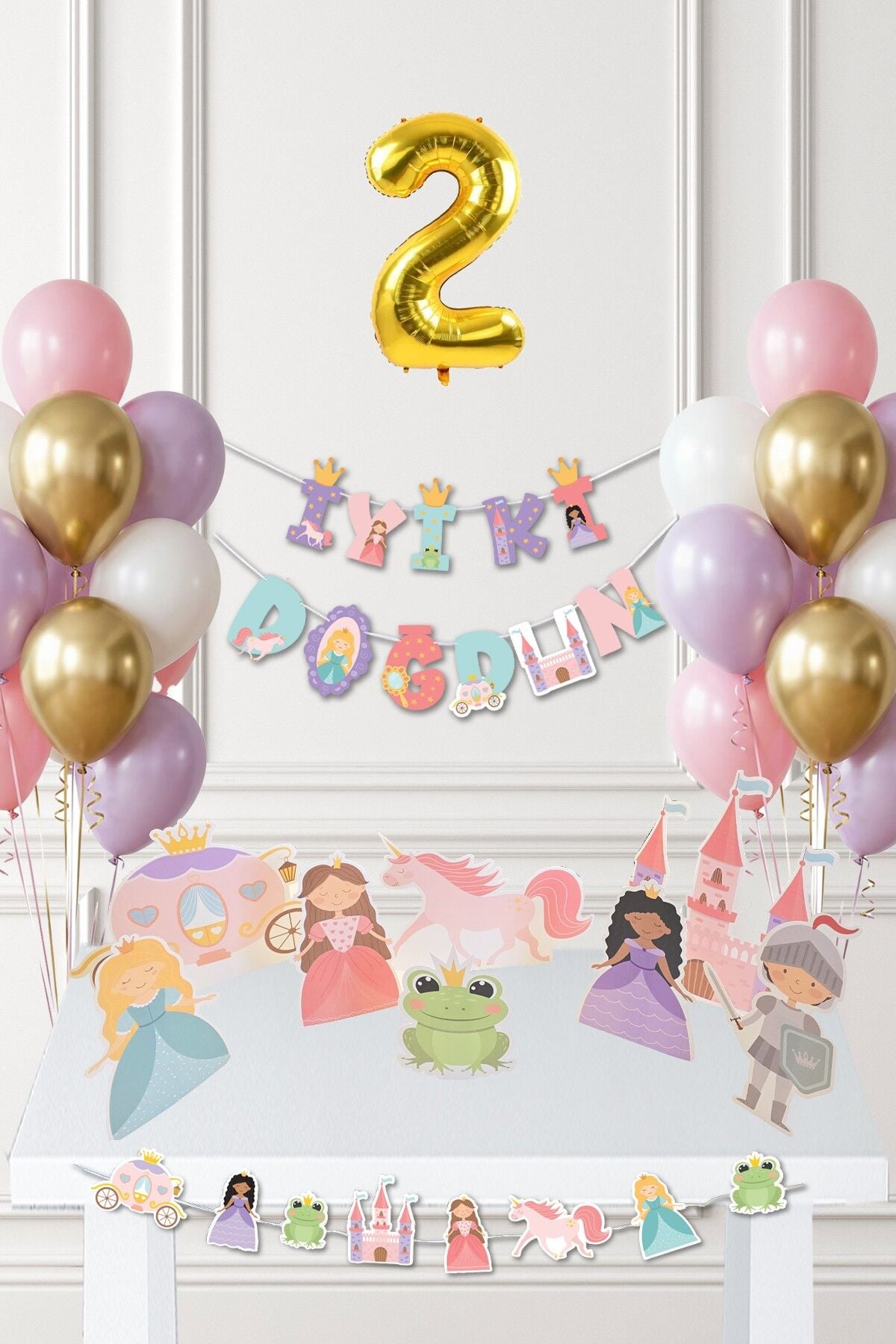 Prenses Doğum Günü Parti Süsleme Seti Balon Zinciri 2