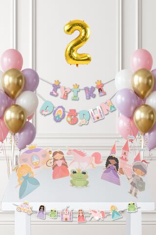 Prenses Doğum Günü Parti Süsleme Seti Balon Zinciri 2