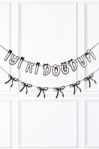 Siyah Fiyonk İyi Ki Doğdun ve Fiyonklar Banner Seti Fiyonklar Doğum Günü Süsü 2li Paket