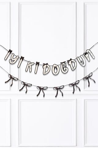 Siyah Fiyonk İyi Ki Doğdun ve Fiyonklar Banner Seti Fiyonklar Doğum Günü Süsü 2li Paket