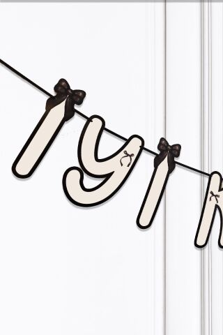 Siyah Fiyonk İyi Ki Doğdun ve Fiyonklar Banner Seti Fiyonklar Doğum Günü Süsü 2li Paket