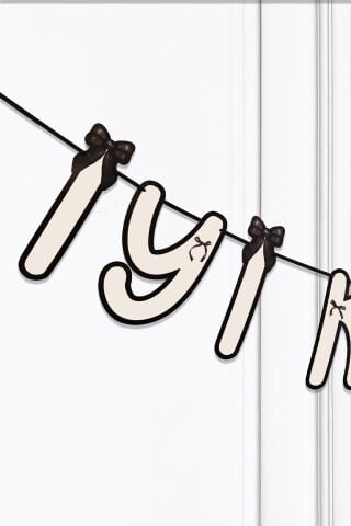 Siyah Fiyonk İyi Ki Doğdun ve Fiyonklar Banner Seti Fiyonklar Doğum Günü Süsü 2li Paket