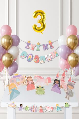 Prenses Doğum Günü Parti Süsleme Seti Balon Zinciri 3