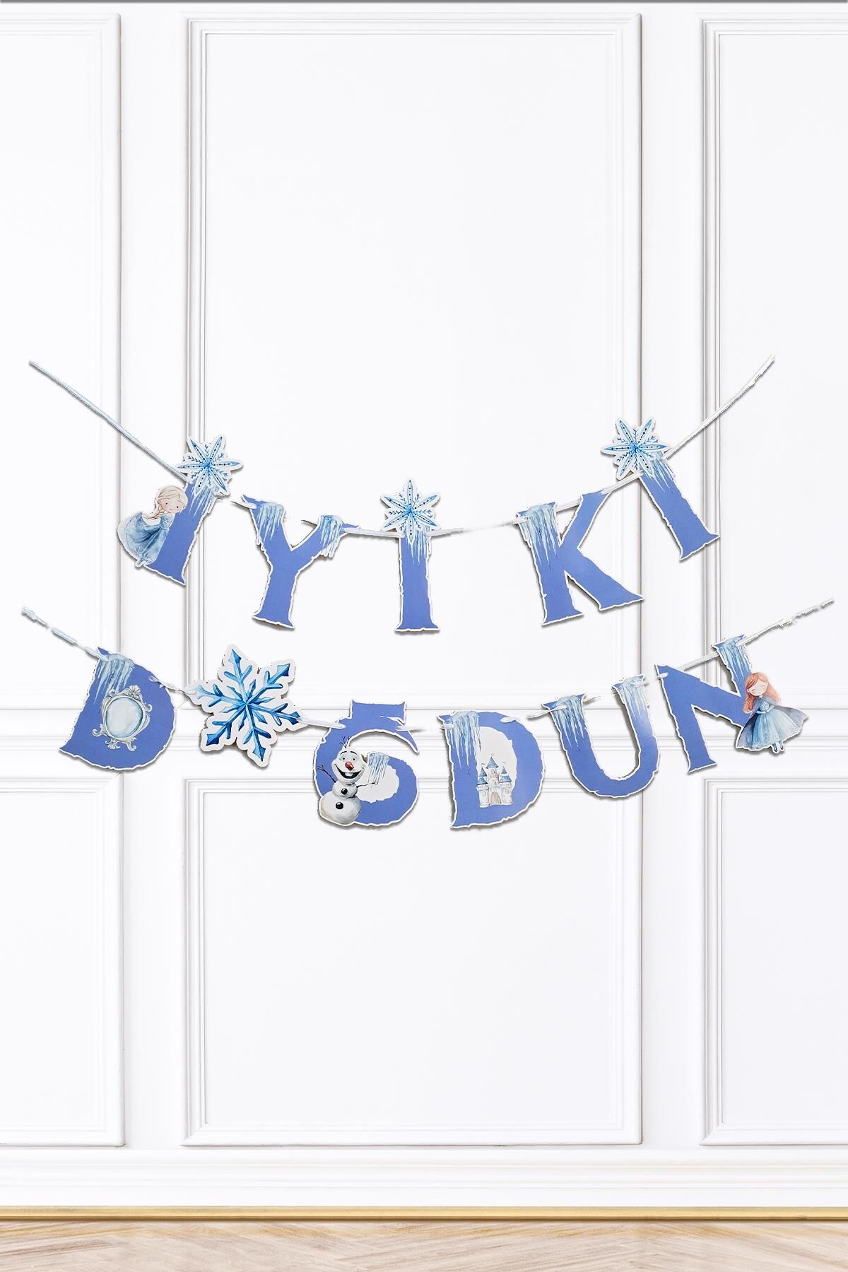Elsa Konsept Frozen Karlar Ülkesi Tema İyi Ki Doğdun Banner Elsa Temalı Doğum Günü Süsleri