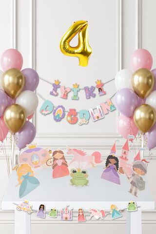 Prenses Doğum Günü Parti Süsleme Seti Balon Zinciri 4