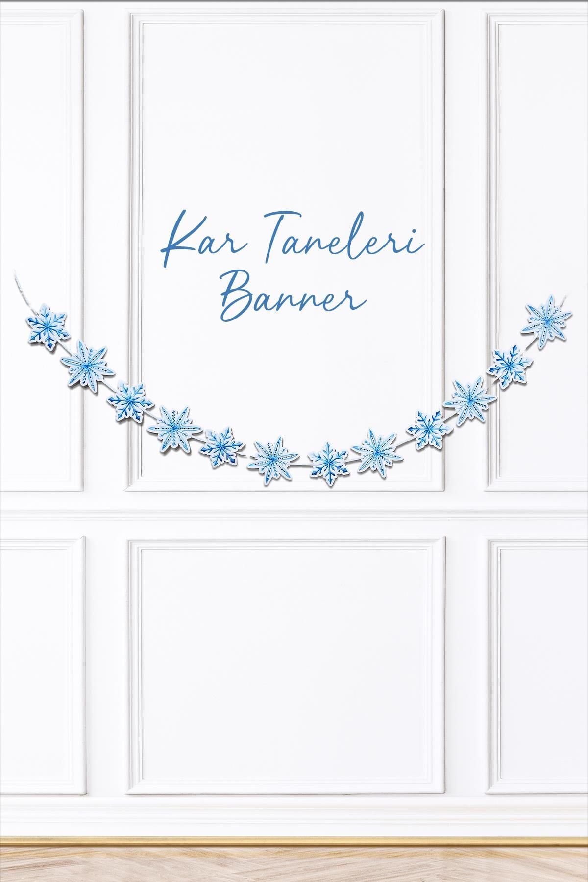 Kar Taneleri Banner Elsa Temalı Doğum Günü Süsleri