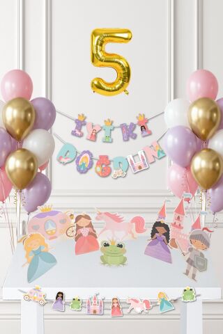 Prenses Doğum Günü Parti Süsleme Seti Balon Zinciri 5