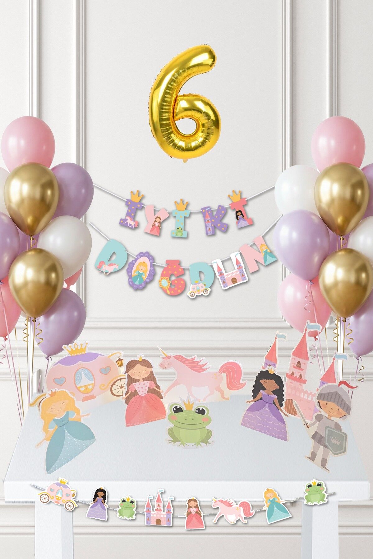 Prenses Doğum Günü Parti Süsleme Seti Balon Zinciri 6