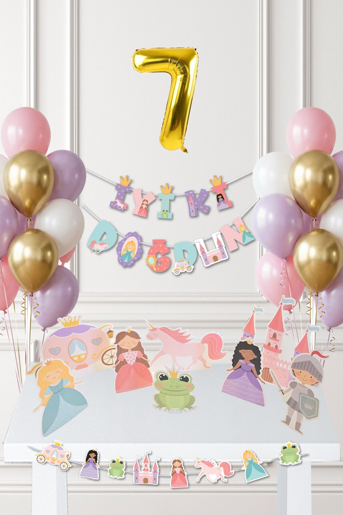 Prenses Doğum Günü Parti Süsleme Seti Balon Zinciri 7