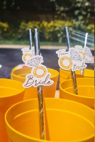 Bride Pipet Seti Tektaş Konsept Bekarlığa Veda Bride Party Süslü Pipet Takımı 5 li