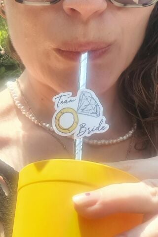 Bride Pipet Seti Tektaş Konsept Bekarlığa Veda Bride Party Süslü Pipet Takımı 5 li