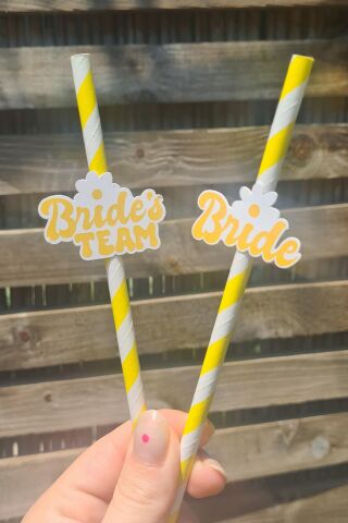 Bride Pipet Seti Papatya Konsept Bekarlığa Veda Bride Party Süslü Pipet Takımı 5 li