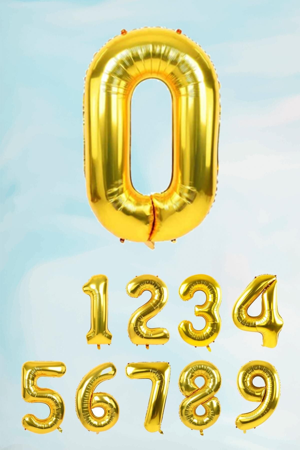 Gold Rakam Folyo Balon Büyük Boy Gold Sayı Balonlar 100cm 40inç 0