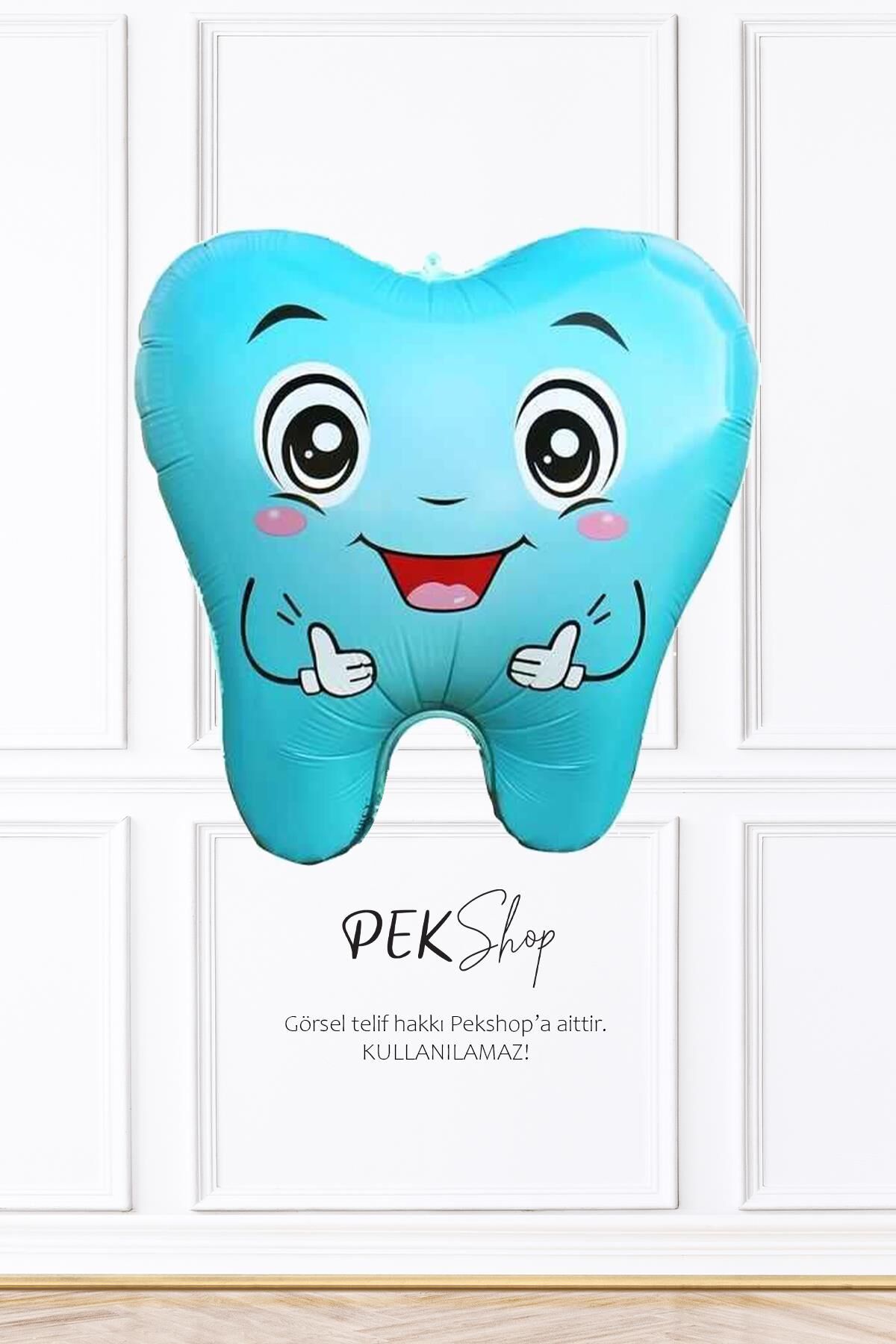 Mavi Diş Folyo Balon Diş Buğdayı İlk Diş Partisi Balonu