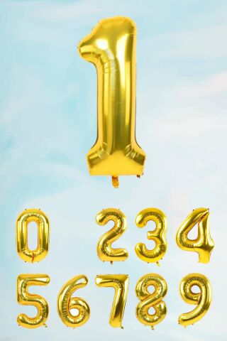 Gold Rakam Folyo Balon Büyük Boy Gold Sayı Balonlar 100cm 40inç 1