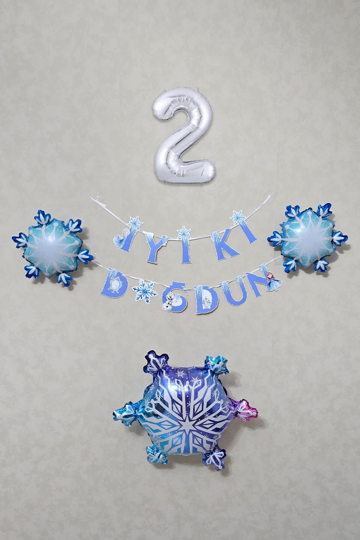 Frozen Elsa Tema Doğum Günü Balon Zinciri Seti Karlar Ülkesi Konsept Doğum Günü Balonları 2