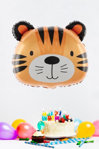 Kaplan Kafası Folyo Balon Kaplan Balon 50cm