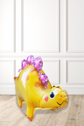 Sarı Dinazor Folyo Balon Tatlı Dinozor Doğum Günü Balonu