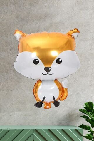 Tilki Şeklinde Folyo Balon Woodland Konsept Doğum Günü Balonları