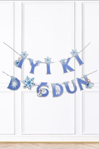 Frozen Elsa Tema Doğum Günü Balon Süsleme Seti Karlar Ülkesi Tema İyi Ki Doğdun Bannerlı