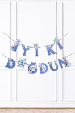 Frozen Elsa Tema Doğum Günü Balon Süsleme Seti Karlar Ülkesi Tema İyi Ki Doğdun Bannerlı