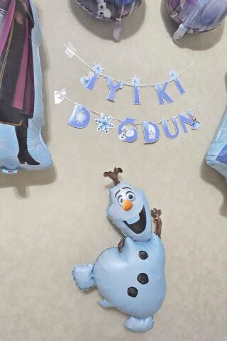 Frozen Elsa Tema Doğum Günü Balon Süsleme Seti Karlar Ülkesi Tema İyi Ki Doğdun Bannerlı