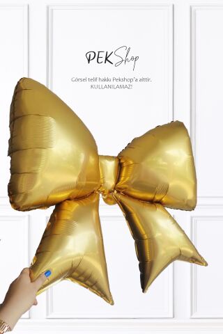 Gold Büyük Fiyonk Folyo Balon Fiyonk Şekilli Balon