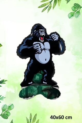 Ayaklı Goril Folyo Balon Kendi Dik Durabilen Goril King Kong Balon