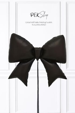 Siyah Büyük Fiyonk Folyo Balon Fiyonk Şekilli Balon