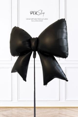 Siyah Büyük Fiyonk Folyo Balon Fiyonk Şekilli Balon