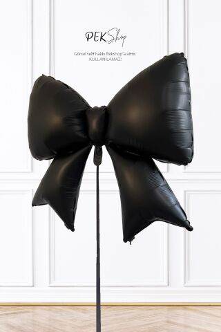 Siyah Büyük Fiyonk Folyo Balon Fiyonk Şekilli Balon