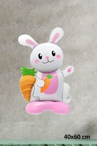 Ayaklı Tavşan Folyo Balon Kendi Dik Durabilen Sevimli Tavşan Balon