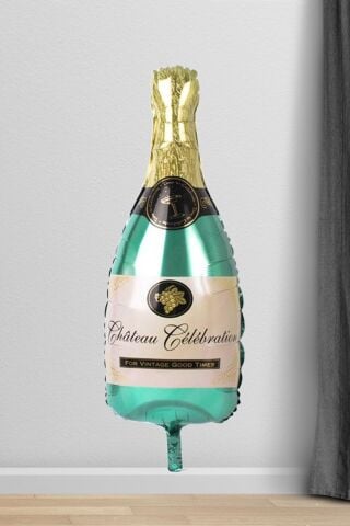 Şampanya Şişesi Şeklinde Folyo Balon Parti Balonu Yeşil