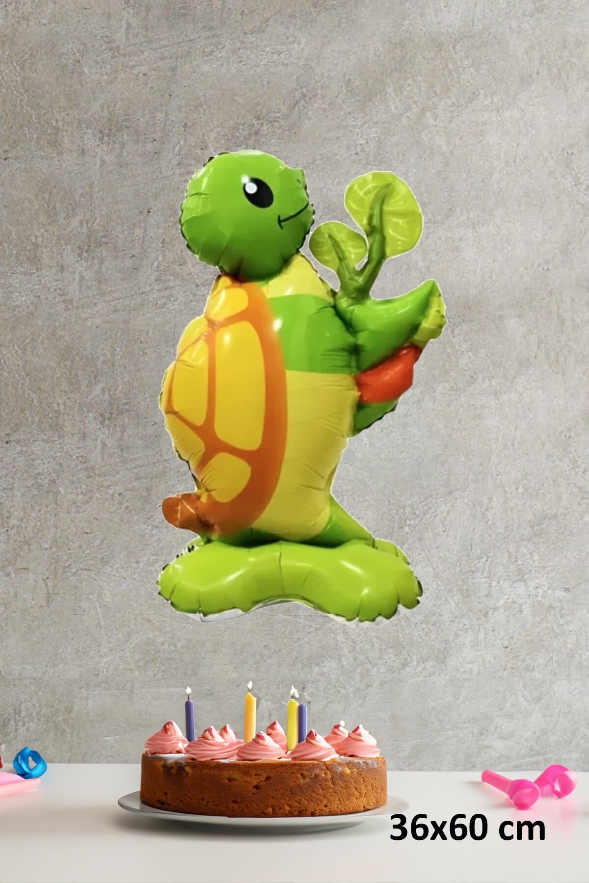 Ayaklı Kaplumbağa Folyo Balon Kendi Dik Durabilen Kaplumbağa Balon