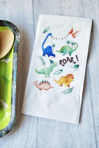 Dinozor Tema Doğum Günü Dinazor Konsept Baskılı Peçete 20li