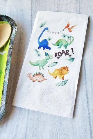 Dinozor Tema Doğum Günü Dinazor Konsept Baskılı Peçete 20li