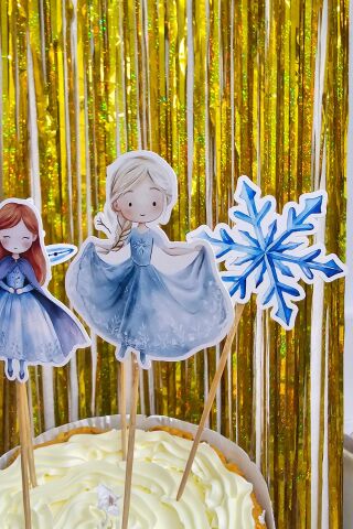Elsa Tema Kürdan Süsleri Cupcake Süsleri Elsa Frozen Konsept Lüks Büyük Boy 10lu Paket