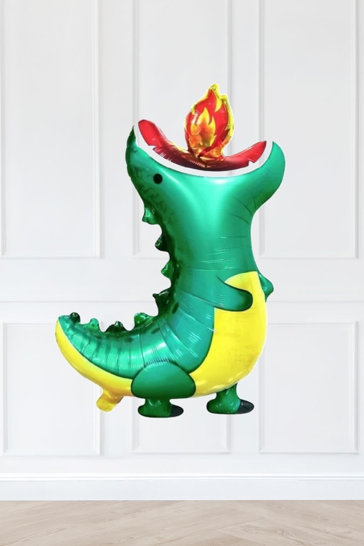 Yeşil Ejderha Folyo Balon 88cm Dinazor Doğum Günü Balonları