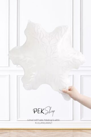 Şeffaf Kar Tanesi Folyo Balon Kar Tanesi Şekilli Balon