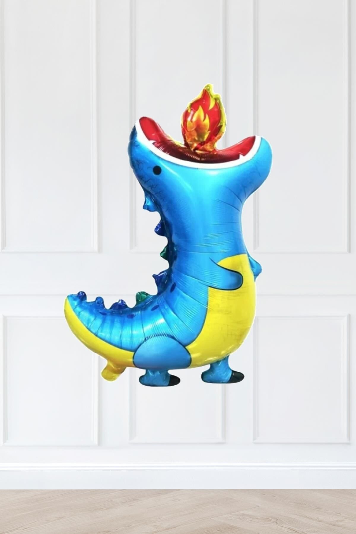 Mavi Ejderha Folyo Balon 88cm Dinazor Doğum Günü Balonları