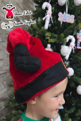 Şarkı Söyleyen Dans Eden Yılbaşı Noel Baba Şapkası Hareketli Sesli Noel Baba Ayakları Yılbaşı Şapkası