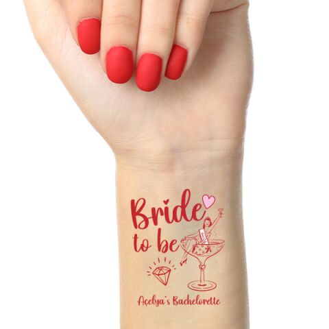 Kırmızı Konsept Bride to be Dövme İsme Özel İstiyorum