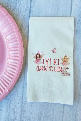 Peri Kızları Doğum Günü Peri Kızı Konsept Baskılı Peçete 20li