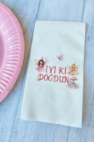 Peri Kızları Doğum Günü Peri Kızı Konsept Baskılı Peçete 20li