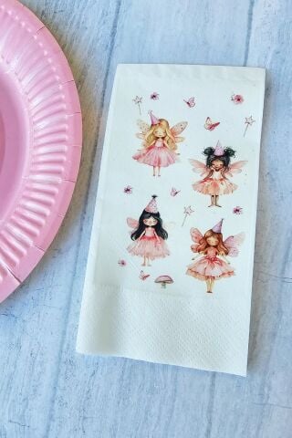 Peri Kızları Desenli Peri Kızı Konsept Baskılı Peçete 20li