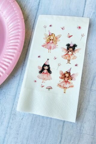 Peri Kızları Desenli Peri Kızı Konsept Baskılı Peçete 20li