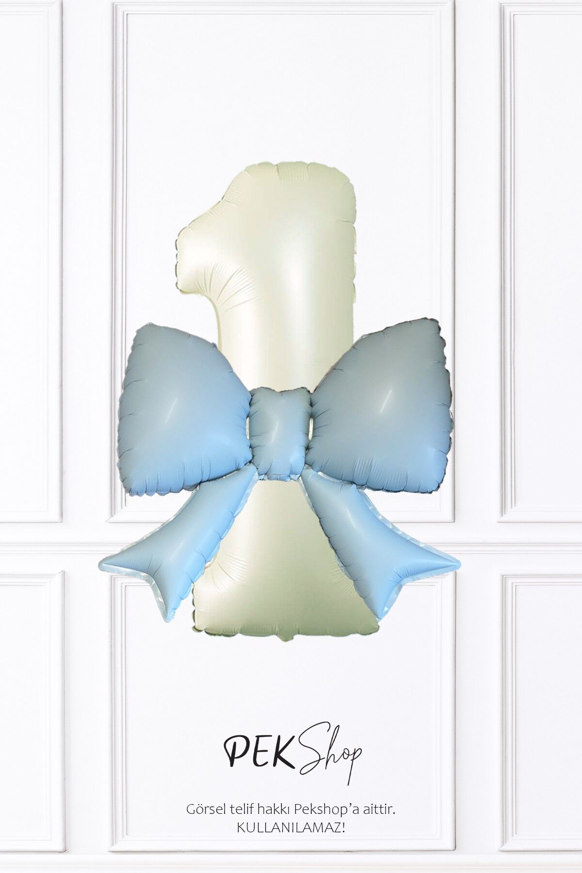 Mavi Fiyonk Balonlu Krem Yaş Balonlu Doğum Günü Balon Seti